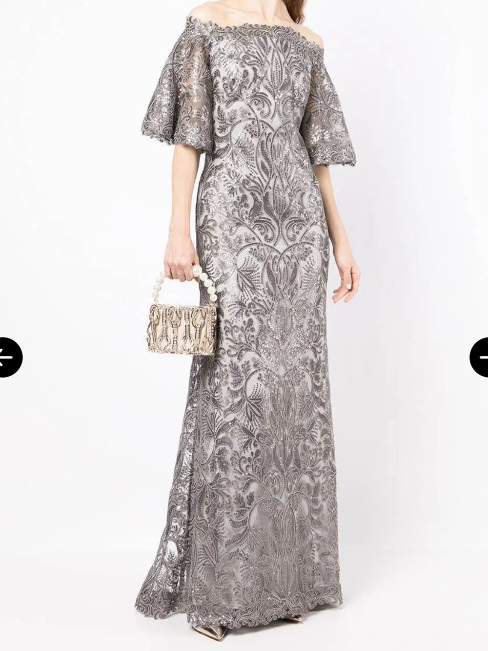 TADASHI SHOJI 
Ashia Sequin-Embellished Off-Shoulder Gown